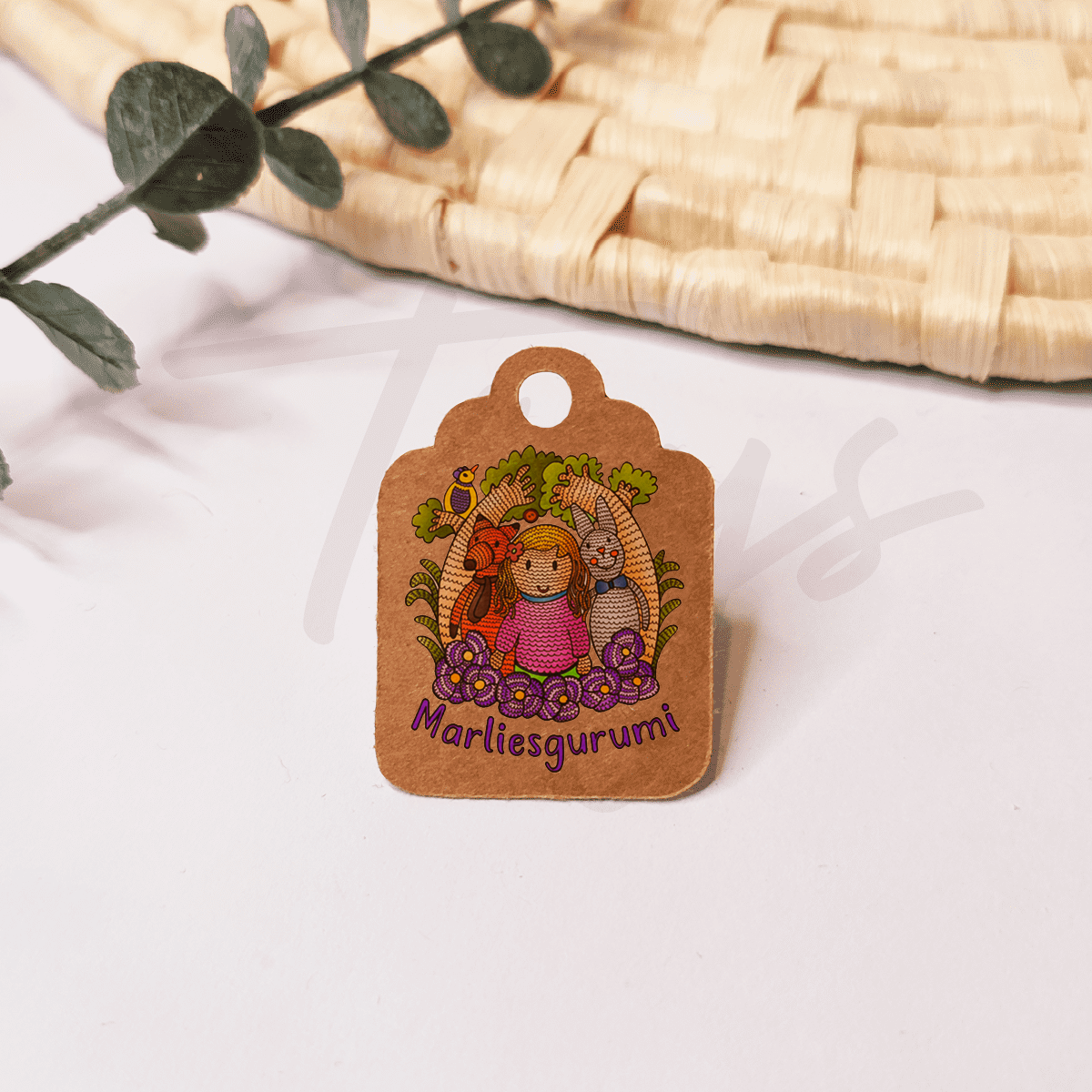 Etiquetas kraft personalizadas 3×4 cm